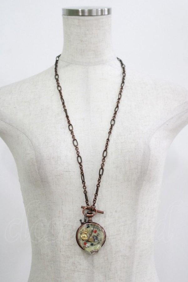 画像2: Q-pot. / ALICE-Melty Pocket Watch Necklace  ブロンズ H-25-07-05-074-QP-AC-KB-ZH (2)