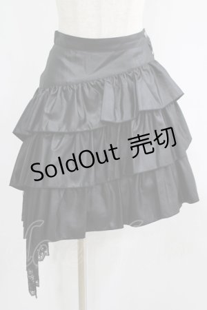 画像: BPN / アシメフリルスカート  黒 H-25-07-05-012-GO-SK-KB-ZH