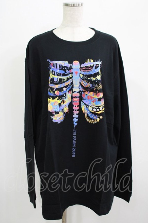 画像1: QOOZA / QOOZA×zumi Costal Long Sleeve Tee  黒 H-25-07-06-035-PU-TO-KB-ZH (1)