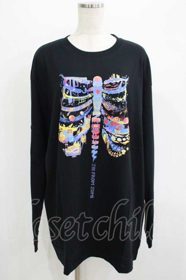 画像1: QOOZA / QOOZA×zumi Costal Long Sleeve Tee  黒 H-25-07-06-043-PU-TO-KB-ZH (1)