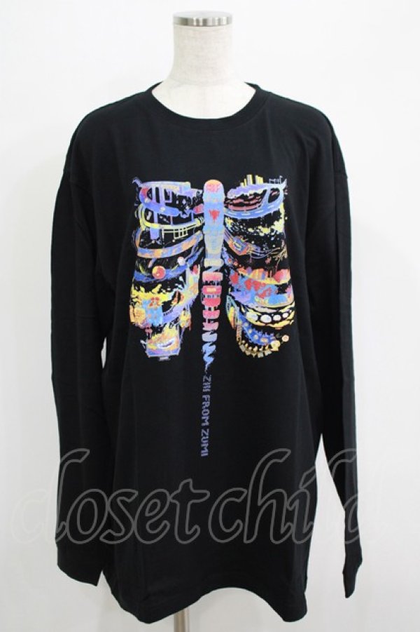 画像1: QOOZA / QOOZA×zumi Costal Long Sleeve Tee  黒 H-25-07-06-046-PU-TO-KB-ZH (1)