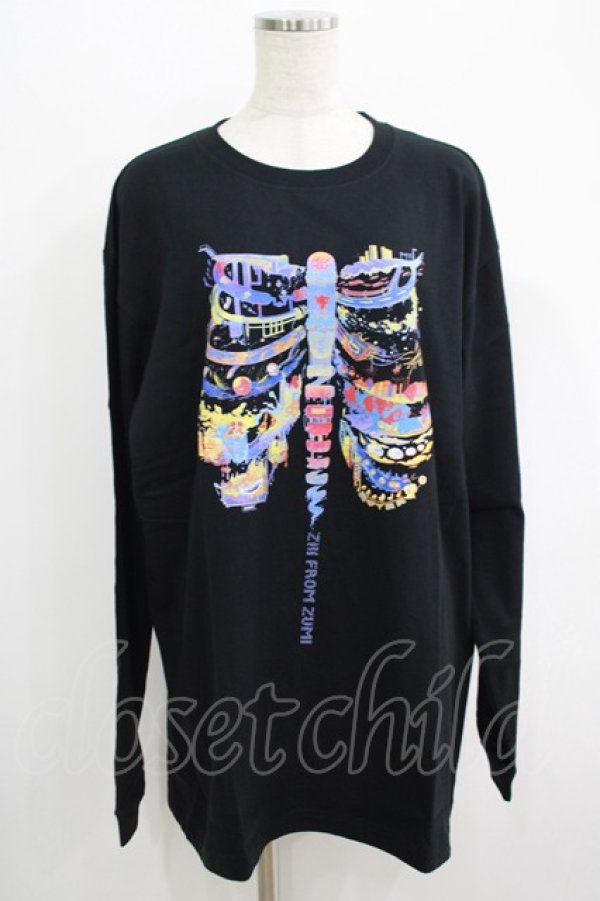 画像1: QOOZA / QOOZA×zumi Costal Long Sleeve Tee  黒 H-25-07-06-048-PU-TO-KB-OS (1)
