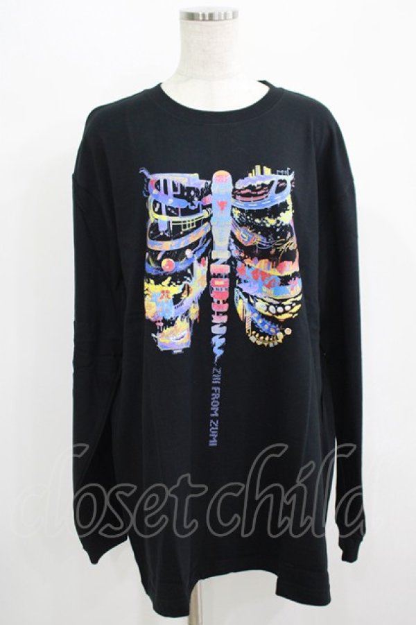 画像1: QOOZA / QOOZA×zumi Costal Long Sleeve Tee  黒 H-25-07-06-051-PU-TO-KB-ZS (1)