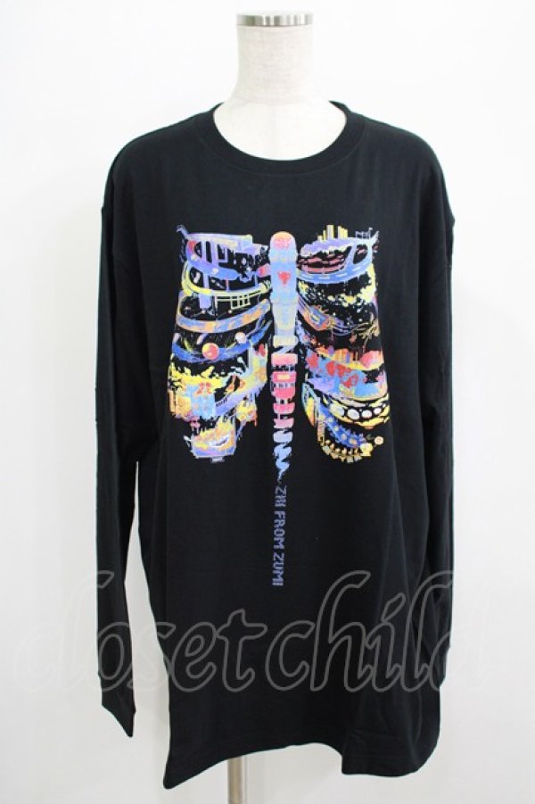 画像1: QOOZA / QOOZA×zumi Costal Long Sleeve Tee  黒 H-25-07-06-052-PU-TO-KB-ZS (1)