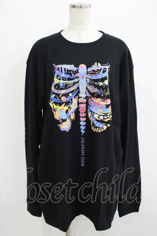 画像1: QOOZA / QOOZA×zumi Costal Long Sleeve Tee  黒 H-25-07-06-054-PU-TO-KB-ZY (1)