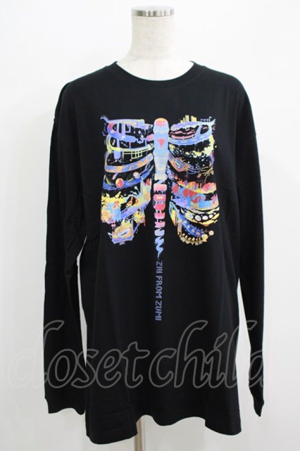 画像1: QOOZA / QOOZA×zumi Costal Long Sleeve Tee  黒 H-25-07-06-055-PU-TO-KB-OS (1)