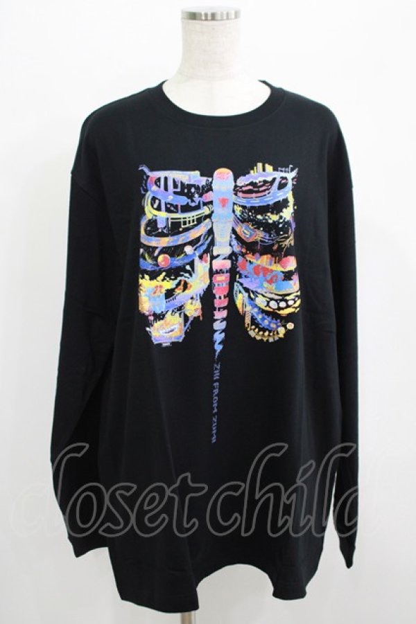 画像1: QOOZA / QOOZA×zumi Costal Long Sleeve Tee  黒 H-25-07-06-056-PU-TO-KB-ZH (1)