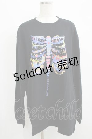 画像: QOOZA / QOOZA×zumi Costal Long Sleeve Tee  黒 H-25-07-06-058-PU-TO-KB-ZH