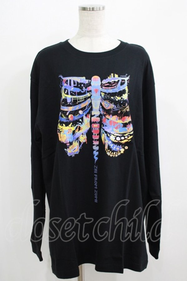 画像1: QOOZA / QOOZA×zumi Costal Long Sleeve Tee  黒 H-25-07-06-059-PU-TO-KB-ZH (1)