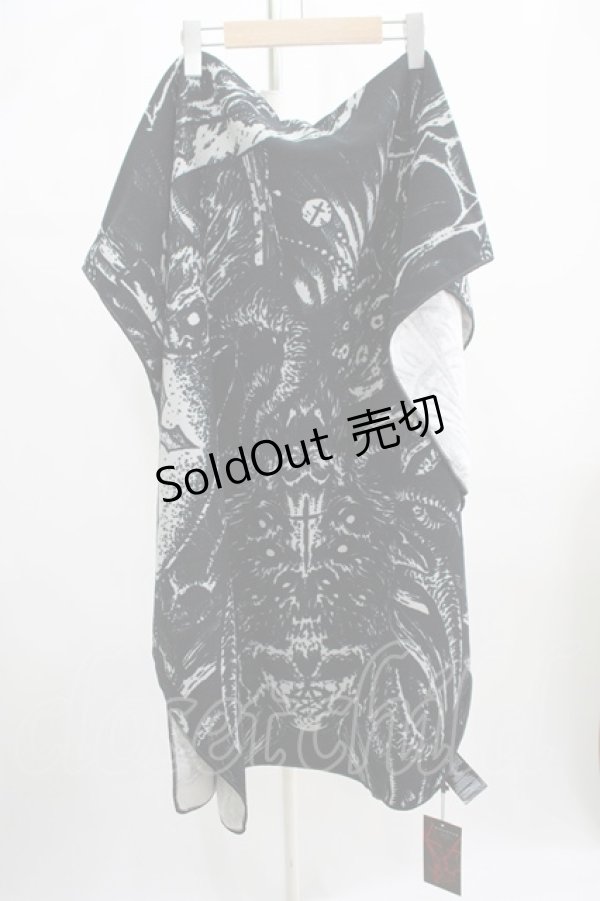 画像1: KILL STAR / HEAVY AND DOOMED BEACH TOWEL  黒 H-25-07-06-060-SL-ZA-KB-ZH (1)