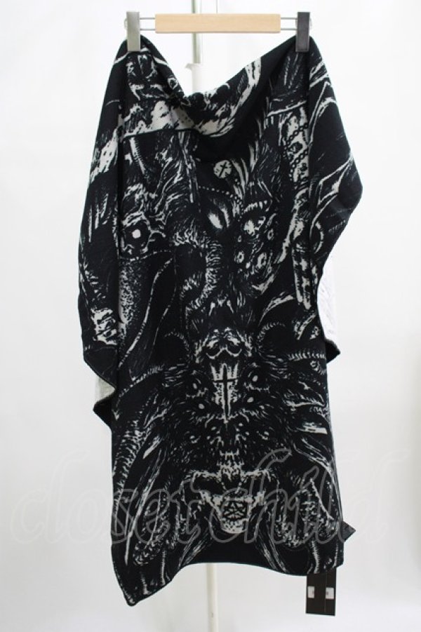 画像1: KILL STAR / HEAVY AND DOOMED BEACH TOWEL  黒 H-25-07-06-061-SL-ZA-KB-ZH (1)