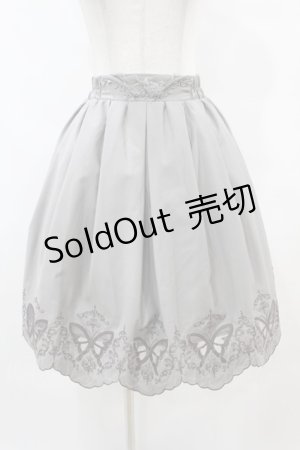 画像: axes femme POETIQUE / 蝶柄透かし刺繍スカート M グレー H-25-07-06-1052-AX-SK-NS-ZH