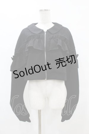 画像: DearMyLoveRose / ヨークレースフリルショートブルゾン L~LL ブラック H-25-07-06-1060-EL-TO-NS-ZH