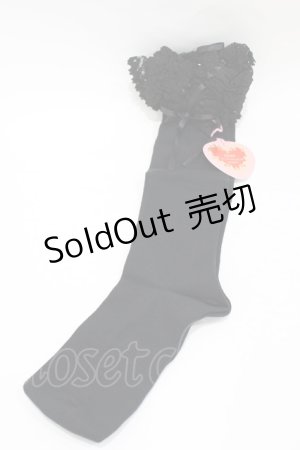 画像: BABY,THE STARS SHINE BRIGHT / リボン通しレースハイソックス  ブラック H-25-07-06-1008-BA-ZA-NS-ZH