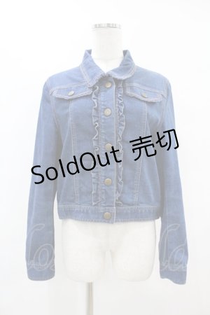 画像: axes femme / レースアップデニムジャケット M ブルー H-25-07-06-1065-AX-JA-NS-ZH