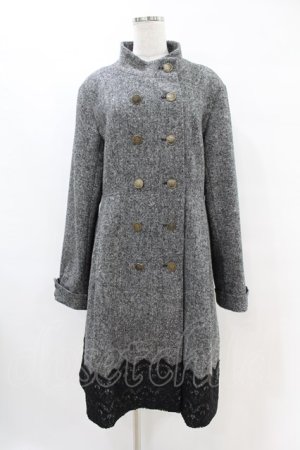 画像: axes femme Red label / スタンド襟ダブルボタンコート L ブラック H-25-07-06-1066-PU-CO-NS-ZH