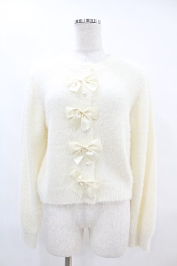 画像1: m petit by misako / NINA'Sコラボリボンニットカーディガン M オフ H-25-07-06-1067-LO-TO-NS-ZH (1)