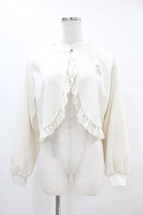 画像1: m petit by misako / MSKバラBフリルボレロ M オフ H-25-07-06-1068-LO-TO-NS-ZH (1)