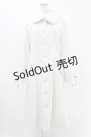 画像: axes femme / ファー襟フィッシュテールコート L オフ H-25-07-06-1070-AX-CO-NS-ZT-C065