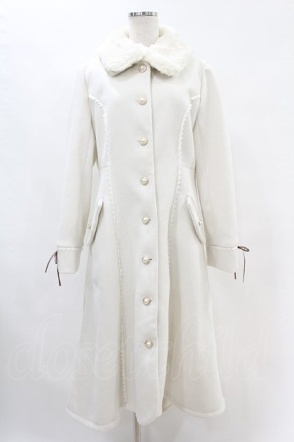 画像1: axes femme / ファー襟フィッシュテールコート L オフ H-25-07-06-1070-AX-CO-NS-ZH (1)