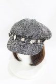 画像1: Swankiss / SX tweed casquette  ブラック H-25-07-06-1002-CA-AC-NS-ZH (1)
