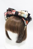 画像1: metamorphose / 花鳥風月〜乙女のはなごろも〜リボンカチューシャ  黒紅 H-25-07-06-1003-ME-AC-NS-ZH (1)