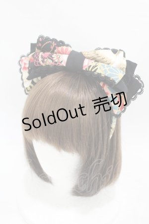 画像: metamorphose / 花鳥風月〜乙女のはなごろも〜リボンカチューシャ  黒紅 H-25-07-06-1003-ME-AC-NS-ZH
