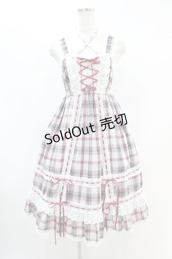 画像1: BABY,THE STARS SHINE BRIGHT / タータンチェックベビードールジャンパースカート Free ピンク H-25-07-06-1035-BA-OP-NS-ZH (1)
