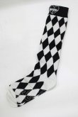 画像1: MORPH8NE / SLINKY HIGH KNEE SOCKS  黒×白 H-25-07-06-066-PU-ZA-KB-ZH (1)