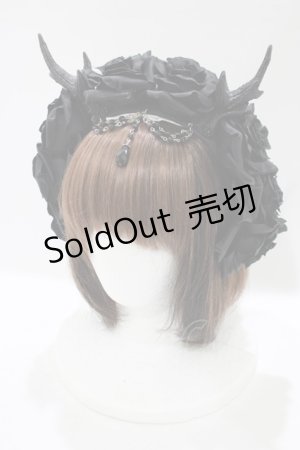 画像: Restyle / Antlers roses and beads  黒 H-25-07-06-067-GO-AC-KB-ZH