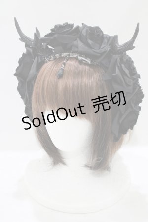 画像: Restyle / Antlers roses and beads  黒 H-25-07-06-069-GO-AC-KB-ZH