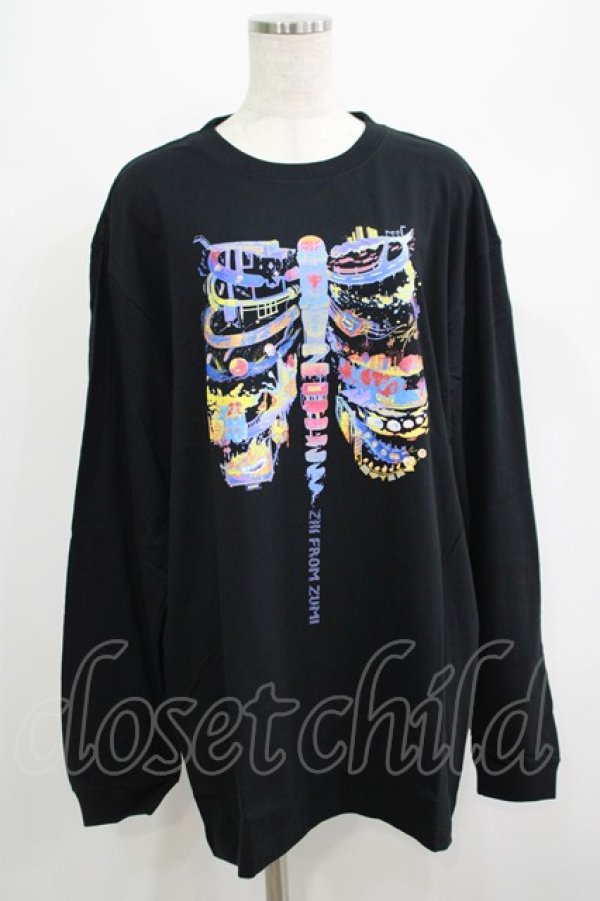 画像1: QOOZA / QOOZA×zumi Costal Long Sleeve Tee  黒 H-25-07-06-021-PU-TO-KB-ZH (1)