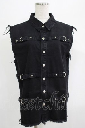 画像: KILL STAR / Ervin Unisex Button-Up Vest XS ブラック H-25-07-06-024-SL-TO-KB-ZH