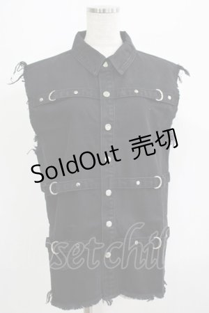 画像: KILL STAR / Ervin Unisex Button-Up Vest XS ブラック H-25-07-06-024-SL-TO-KB-ZH