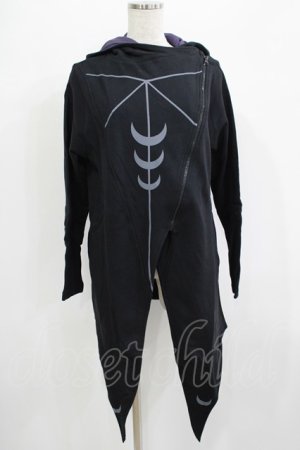 画像: ROGUE+WOLF / Moon Star Cardigan with oversized hood L 黒 H-25-07-06-026-PU-TO-KB-ZH