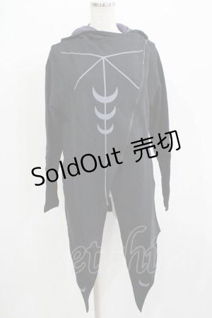 画像: ROGUE+WOLF / Moon Star Cardigan with oversized hood L 黒 H-25-07-06-026-PU-TO-KB-ZH