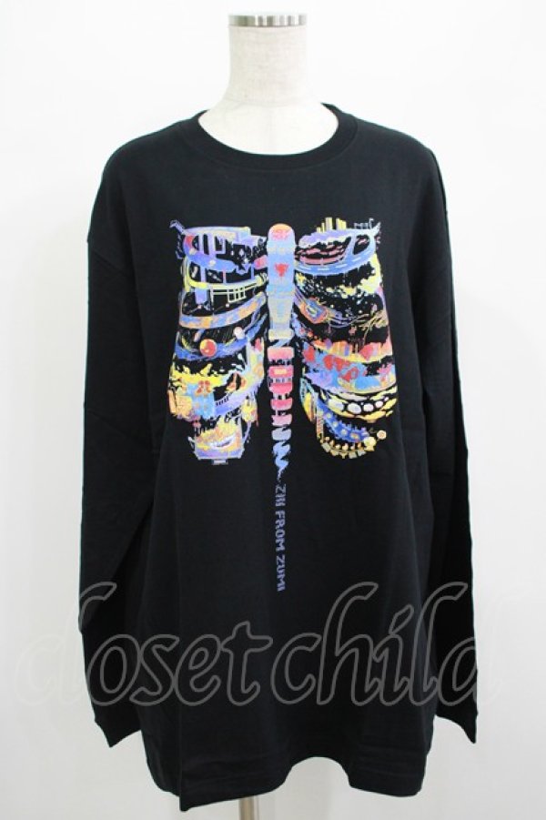 画像1: QOOZA / QOOZA×zumi Costal Long Sleeve Tee  黒 H-25-07-06-028-PU-TO-KB-ZH (1)