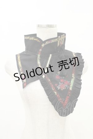画像: Ozz oneste / 刺繍つけ襟  桜刺繍黒 H-25-07-07-005-OO-ZA-KB-ZH