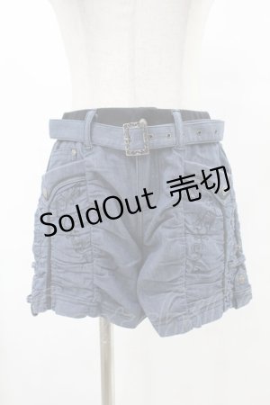 画像: Ozz Croce / ギャザーショートパンツ  青 H-25-07-07-006-OO-PA-KB-ZH