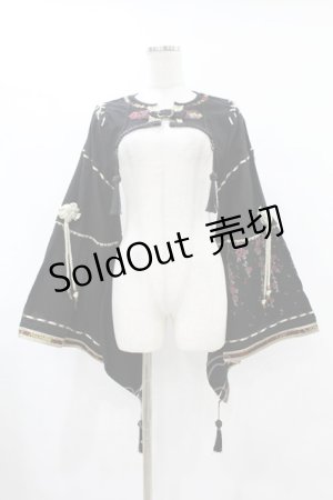 画像: Ozz oneste / 着物袖和柄ショートジャケット  黒×金 H-25-07-07-045-OO-JA-KB-ZH