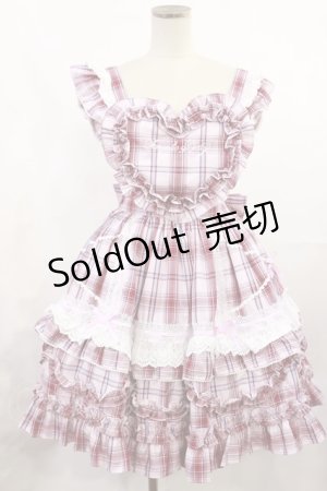 画像: Angelic Pretty / Heart胸あて付スカート(タータン) Free ピンク H-25-07-07-1009-AP-OP-NS-ZH