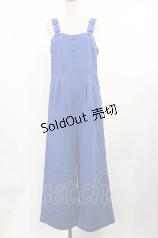 画像1: F&A / コルセット風デニムサロペットパンツ Free BLUE H-25-07-07-1017-LO-OP-NS-ZH (1)