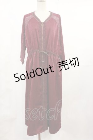 画像: axes femme / サテンロングパーカー M ワイン H-25-07-07-1019-AX-TO-NS-ZH