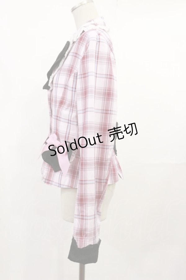 画像2: BABY,THE STARS SHINE BRIGHT / Sweet Wingタータンチェックジャケット Free ピンク H-25-07-07-1032-BA-JA-NS-ZH (2)