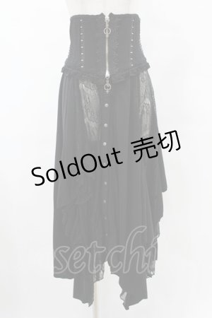 画像: Ozz On / レース切替マルチオーバーコルセット  黒 H-25-07-07-008-OO-SK-KB-ZH