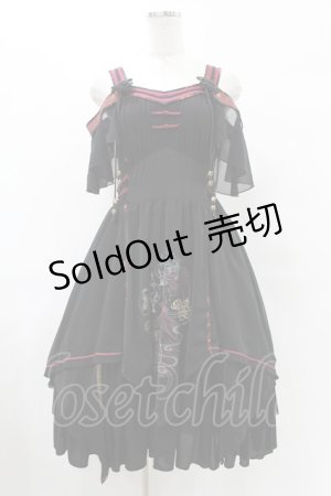 画像: Ozz oneste / 流水羽衣天女ワンピース  黒×赤 H-25-07-07-022-OO-OP-KB-ZH
