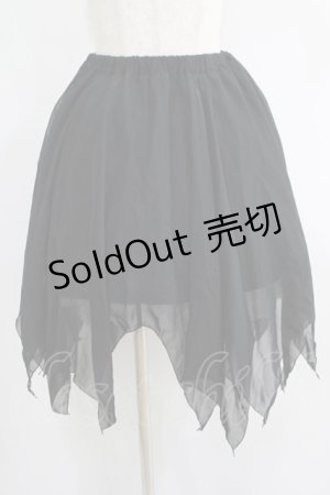 画像: BPN / イレギュラーシフォンスカート  黒 H-25-07-08-1027-GO-BL-KB-ZH