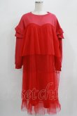 画像1: Candy Stripper / DOT TULLE SWITCHED ONE-PIECE  レッド H-25-07-08-1039-PU-OP-KB-ZH (1)