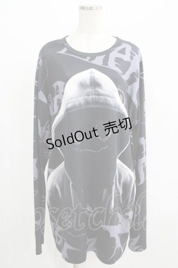 画像1: NieR Clothing / プリントロングトップス  黒 H-25-07-08-1046-PU-TO-KB-ZH (1)