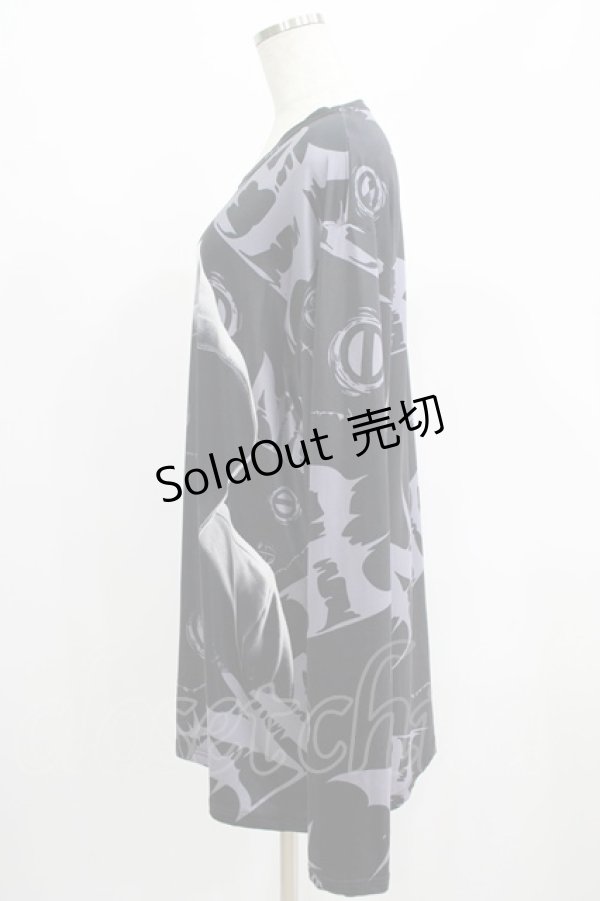 画像2: NieR Clothing / プリントロングトップス  黒 H-25-07-08-1046-PU-TO-KB-ZH (2)